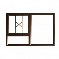 Window Frame Aluminium Pt129 Bronze With Buglar Bars With Clear Float Glass And Handle Left Hand,  - Cashbuild