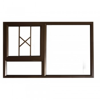 Window Frame Aluminium Pt159 Bronze With Buglar Bars With Clear Float Glass And Handle Left Hand,  - Cashbuild