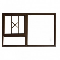 Window Frame Aluminium Pt159 Bronze With Buglar Bars With Clear Float Glass And Handle Left Hand,  - Cashbuild