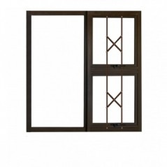 Window Frame Aluminium Ptt1212 Bronze With Buglar Bars With Clear Float Glass And Handle Left Hand,  - Cashbuild