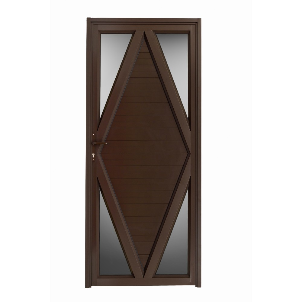 Aluminium & Glass Single Hinged Door Double Diamond Design, - Cashbuild Aluminium & Glass Single Hinged Door Double Diamond Design, - Cashbuild