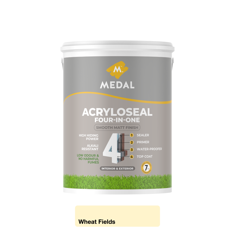 Medal Acryloseal Four-In-One PVA Sealer, Primer, Waterproofer, Top Coat 5L W/Field, MEDAL - Cashbuild Medal Acryloseal Four-In-One PVA Sealer, Primer, Waterproofer, Top Coat 5L W/Field, MEDAL - Cashbuild