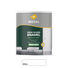 Medal High gloss Enamel 1L White, MEDAL - Cashbuild