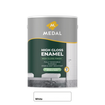 Medal High gloss Enamel 65L White, MEDAL - Cashbuild