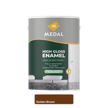 Medal High gloss Enamel 5L Golden Brown, MEDAL - Cashbuild