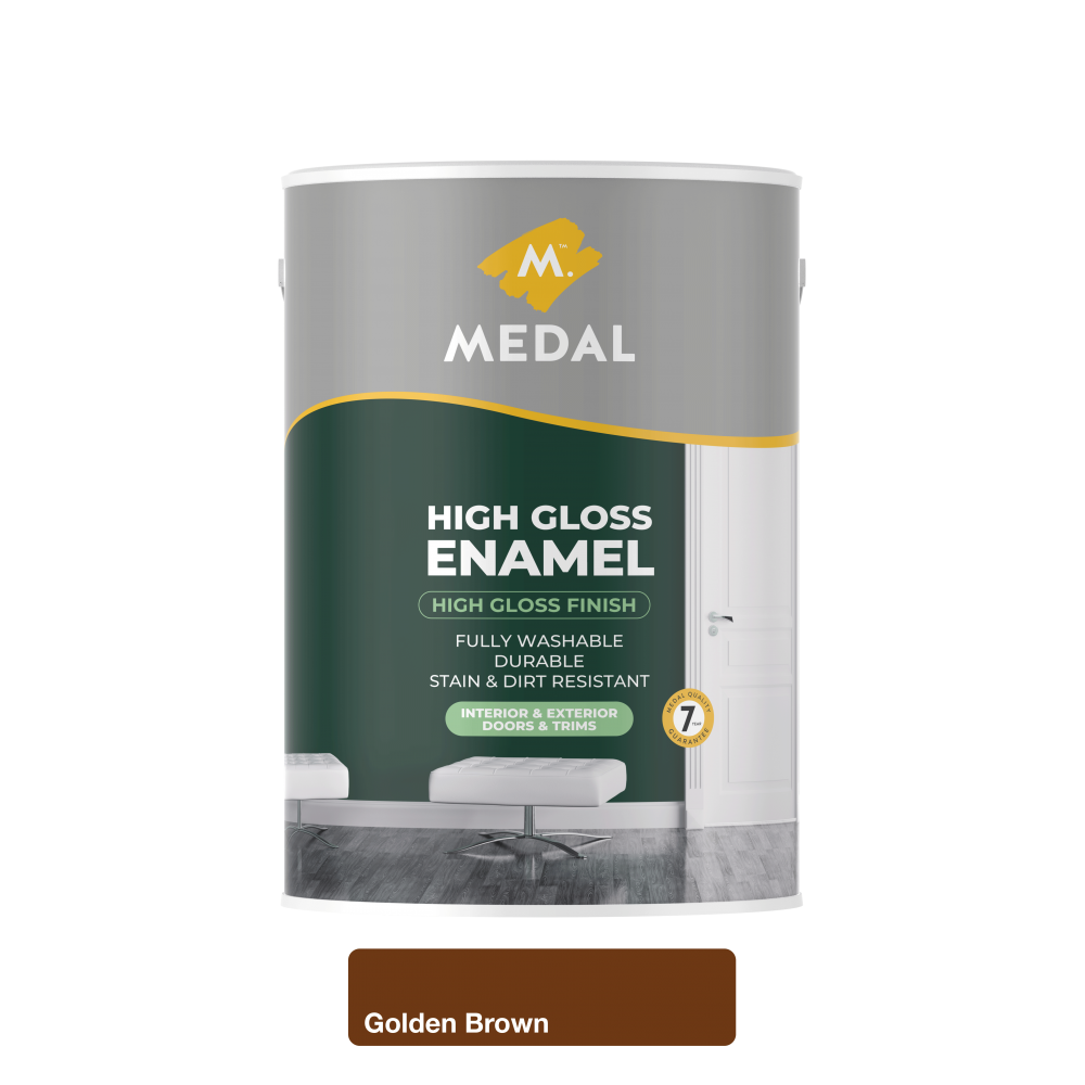 Medal High gloss Enamel 5L Golden Brown, MEDAL - Cashbuild Medal High gloss Enamel 5L Golden Brown, MEDAL - Cashbuild
