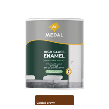 Medal High gloss Enamel 1L Golden Brown, MEDAL - Cashbuild