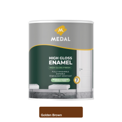 Medal High gloss Enamel 1L Golden Brown, MEDAL - Cashbuild