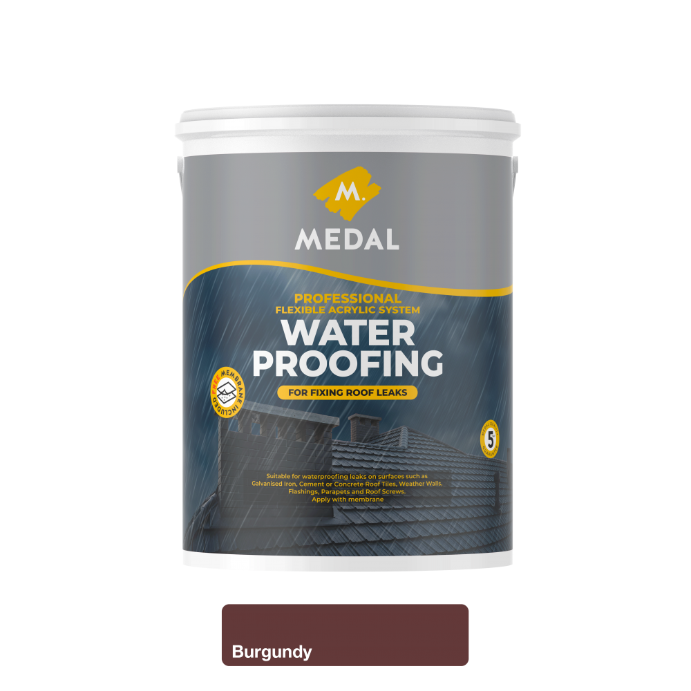 Medal Prof Waterproofer And Membrane 5L Burgandy, MEDAL - Cashbuild Medal Prof Waterproofer And Membrane 5L Burgandy, MEDAL - Cashbuild