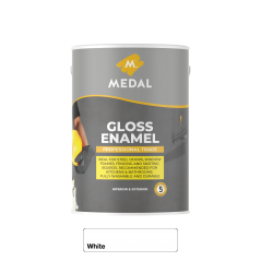 Medal Prof Trade gloss Enamel 5L White, MEDAL - Cashbuild