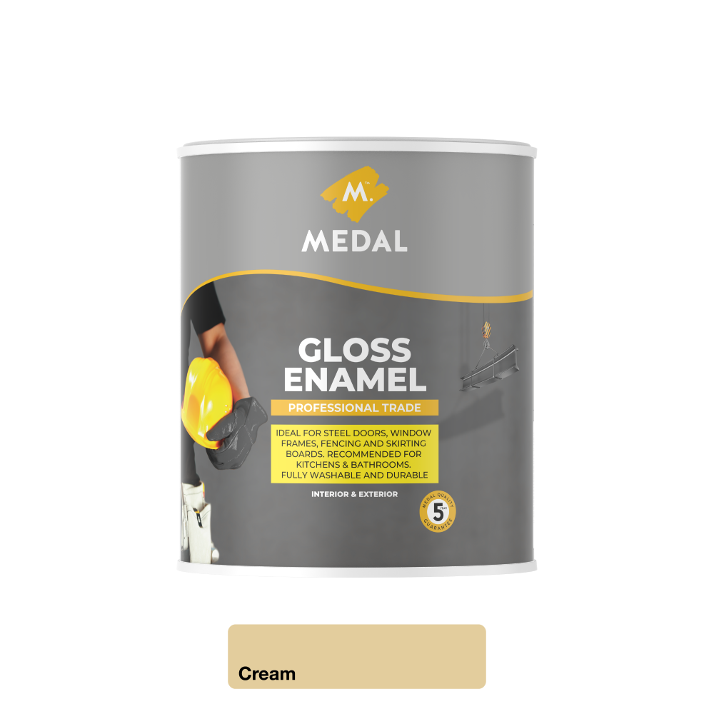 Medal Prof Trade gloss Enamel 1L Cream, MEDAL - Cashbuild Medal Prof Trade gloss Enamel 1L Cream, MEDAL - Cashbuild