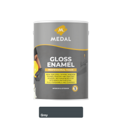 Medal Prof Trade gloss Enamel 5L Grey, MEDAL - Cashbuild