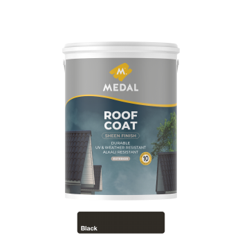 Medal Roof Coat Sheen Acrylic 5L Black, MEDAL - Cashbuild