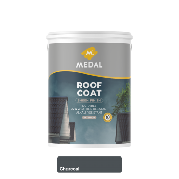 Medal Roof Coat Sheen Acrylic 5L Charcoal, MEDAL - Cashbuild