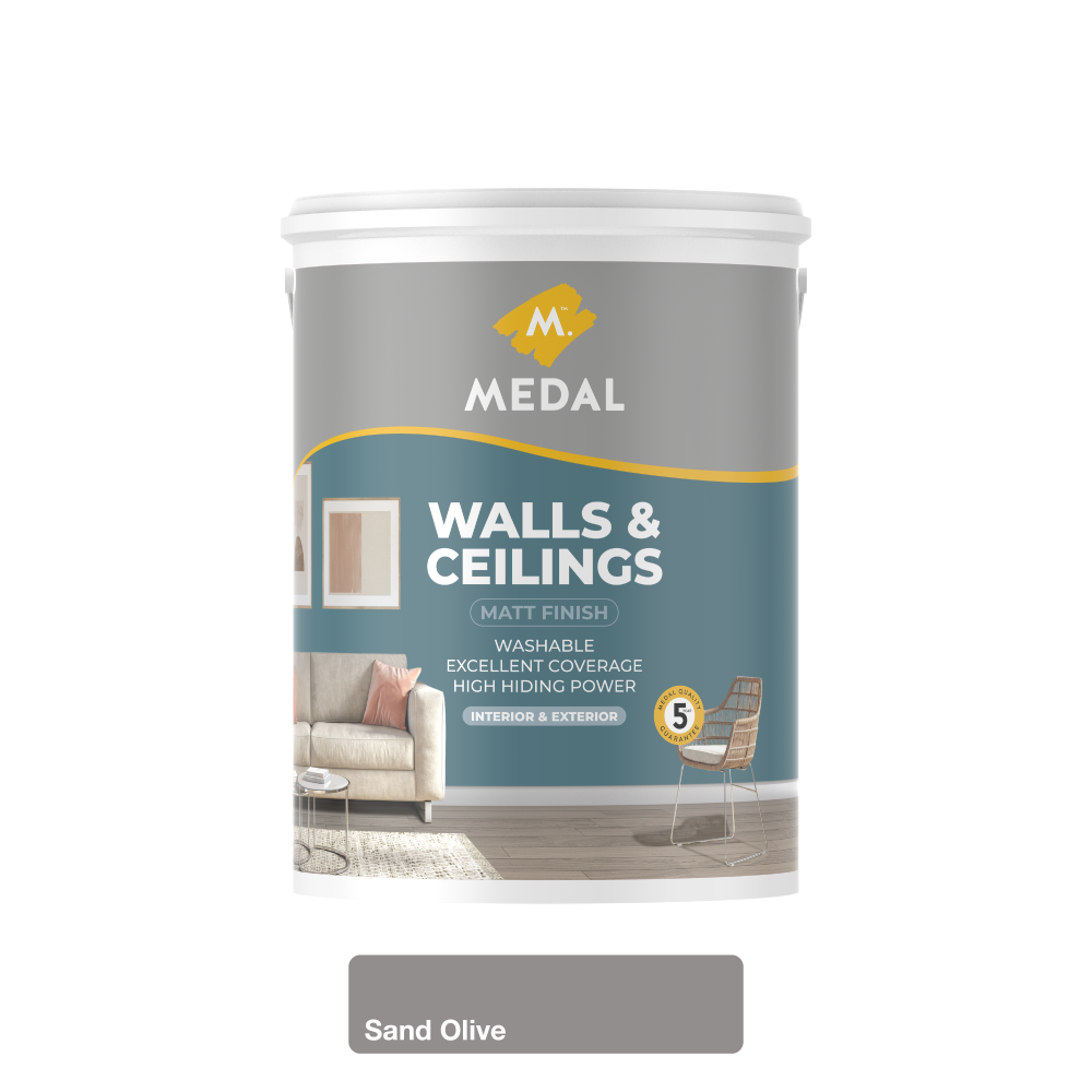 Medal Walls And Ceilings 5L Sand Olive, MEDAL - Cashbuild Medal Walls And Ceilings 5L Sand Olive, MEDAL - Cashbuild