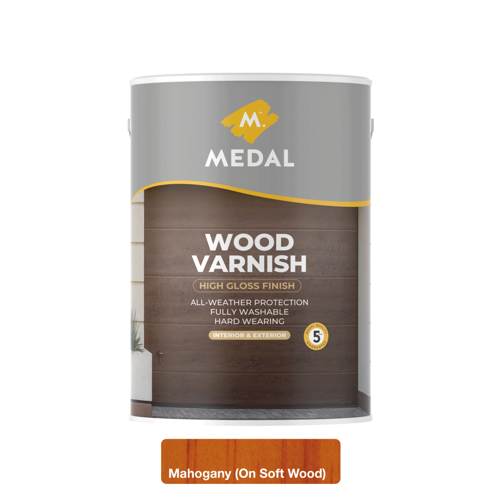 Medal Wood Varnish 5L Mahogany, MEDAL - Cashbuild Medal Wood Varnish 5L Mahogany, MEDAL - Cashbuild