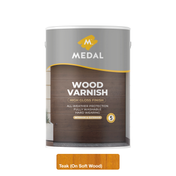 Medal Wood Varnish 5L Teak, MEDAL - Cashbuild