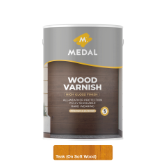 Medal Wood Varnish 5L Teak, MEDAL - Cashbuild