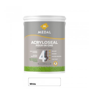 Medal Acryloseal Four-In-One PVA Sealer, Primer, Waterproofer, Top Coat 5L White, MEDAL - Cashbuild