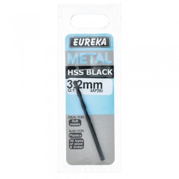 Eureka Black Hss Drill Bit 3.2mm Quantity:1, EUREKA - Cashbuild