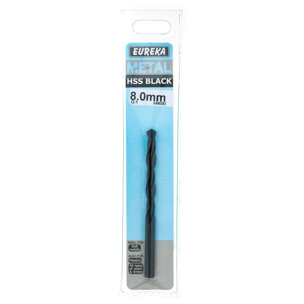 Eureka Black Hss Drill Bit 8.0mm Quantity:1, EUREKA - Cashbuild Eureka Black Hss Drill Bit 8.0mm Quantity:1, EUREKA - Cashbuild