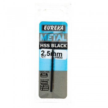Eureka Black Metal Hss Drill Bit 2.5mm Quantity:1, EUREKA - Cashbuild