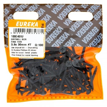 Eureka Drywall Screw Fine Thr 3.9X 30mm 7 Quantity:100, EUREKA - Cashbuild