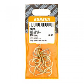 Eureka Cup Hook Round 19mm Quanitity:16, EUREKA - Cashbuild