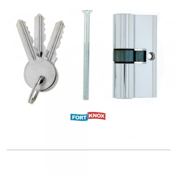 Euro Cylinder Steel Chrome Plated 60X17X9.8mm Quantity:1, FORT KNOX - Cashbuild