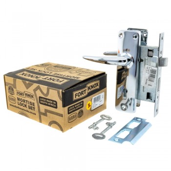 Lockset Keen Right 3 Lever Lockset Chrome Plated, FORT KNOX - Cashbuild