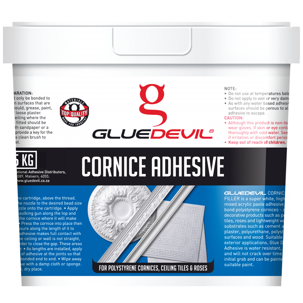 Glue Devil Cornice Adhesive 5kg, Glue Devil - Cashbuild Glue Devil Cornice Adhesive 5kg, Glue Devil - Cashbuild