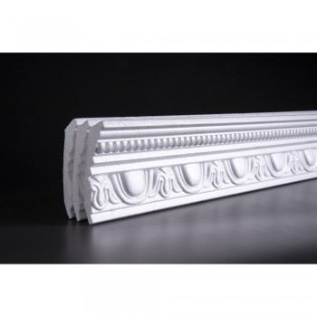 Polystyrene Cornice Rib Shell 87X65mm 2.0M Quantity:3, UPPER EDGE - Cashbuild