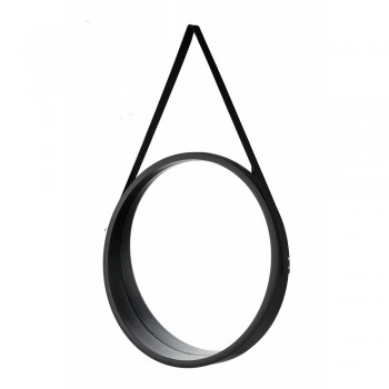 Home Quip Black Porthole Mirror With Strap 50X50 cm, Homequip - Cashbuild