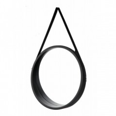 Home Quip Black Porthole Mirror With Strap 50X50 cm, Homequip - Cashbuild