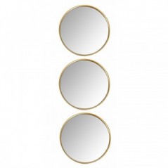 Home Quip Golden Trio Round Mirror 3Pc Set Gold 20cm X 20cm, Homequip - Cashbuild