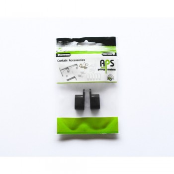 Black Curtain Track End Caps Quantity:2,  - Cashbuild