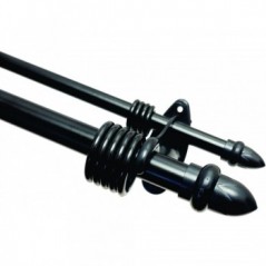 Curtain Rod 25/16mm Black Accessory Combo 2.0M,  - Cashbuild