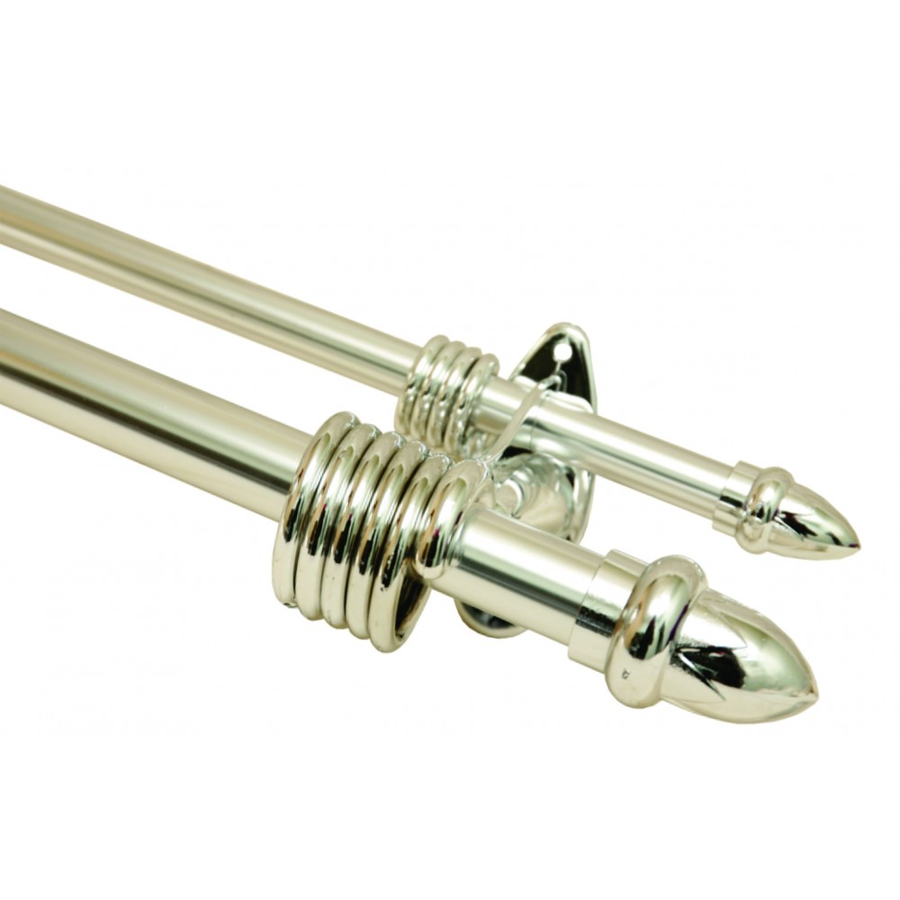 Curtain Rod 25/16mm Chrome Accessory Combo 2.5M, - Cashbuild Curtain Rod 25/16mm Chrome Accessory Combo 2.5M, - Cashbuild