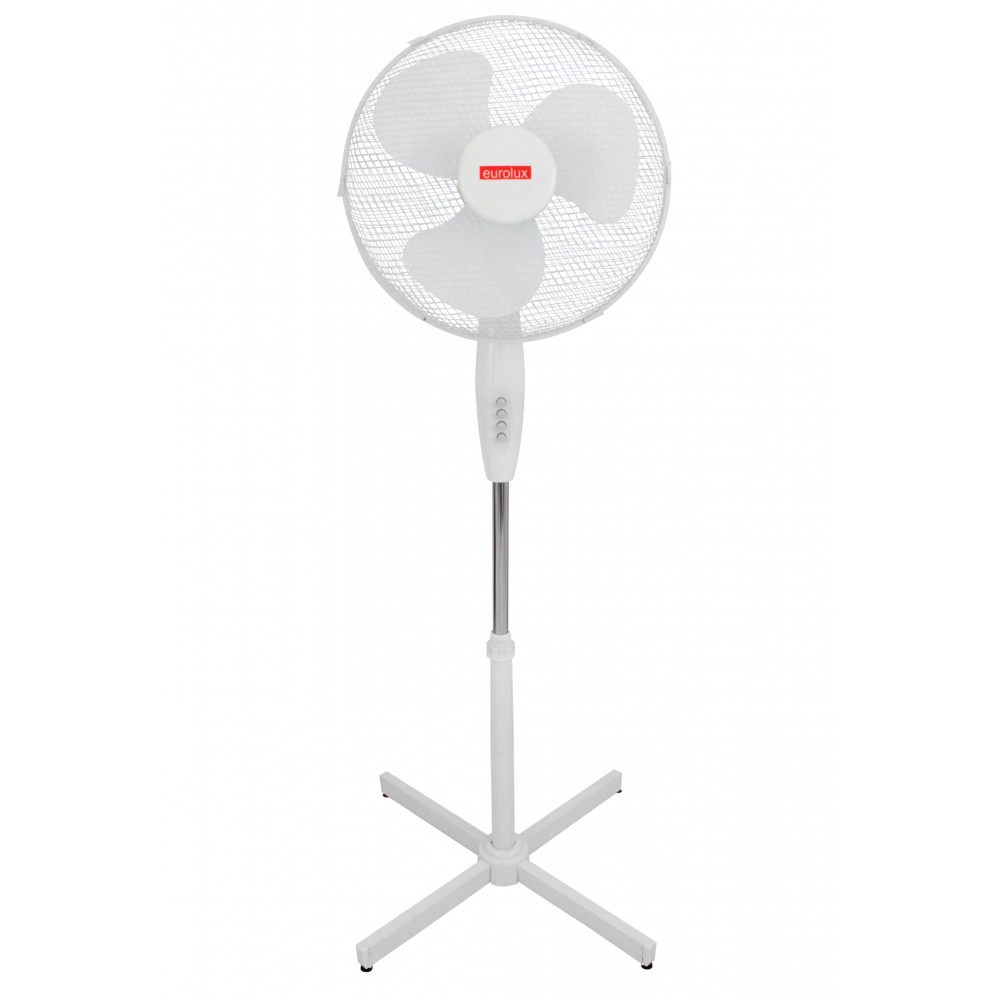 Fan Standing White 3 Blades 50W Motor Euro, EUROLUX - Cashbuild Fan Standing White 3 Blades 50W Motor Euro, EUROLUX - Cashbuild