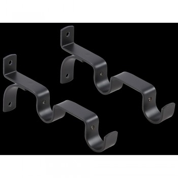 Curtain Track Black Double Heavy Duty Bracket 25mm,  - Cashbuild