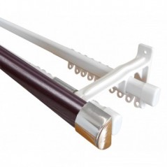 Double Curtain Track 2.5M Mahogany,  - Cashbuild