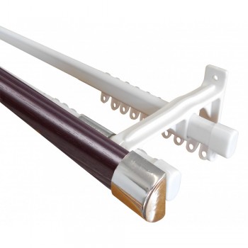 Double Curtain Track 3.0M Mahogany,  - Cashbuild