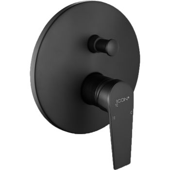 Lunalux Conc Divertor Shower Mixer Black, ICON - Cashbuild