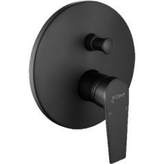 Lunalux Conc Divertor Shower Mixer Black, ICON - Cashbuild
