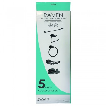 Raven 5 Piece Set Black, ICON - Cashbuild