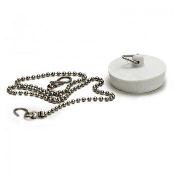 Chain Bath & Plug Set White