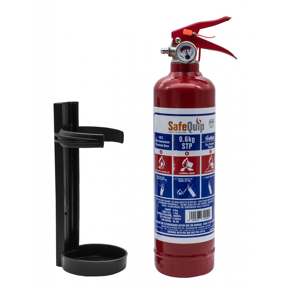 Safequip Fire Extinguisher 0.6Kg Including Bracket, Moto-Quip - Cashbuild Safequip Fire Extinguisher 0.6Kg Including Bracket, Moto-Quip - Cashbuild