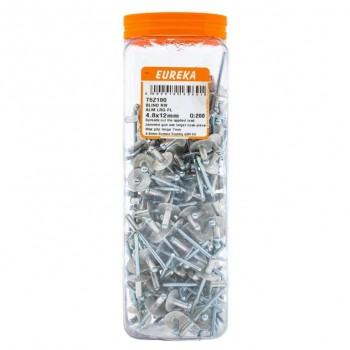 EUREKA BLIND RIVET ALUMINIUM LARGE FLANGE 4.8X12mm Quantity:200 - Cashbuild