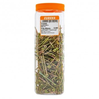 EUREKA CHIPBOARD SMOOTH SHANK YELLOW PASSIVATED STEEL 3.5X50mm Quantity:400 - Cashbuild