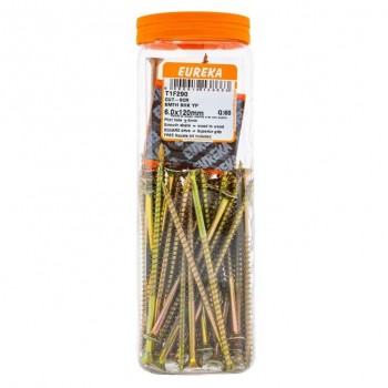 Eureka Chipboard Cut Screw Smooth Shank Yellow Passivated 6.0X120mm Quantity:60 - Cashbuild